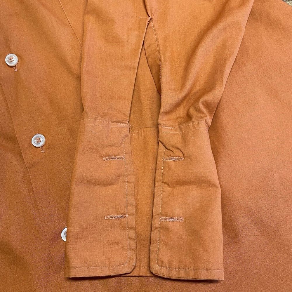 Vintage Van Heusen Century Mens 17x35 Shirt Fly Collar Wide Cuff Orange 60s-70s‎ - Picture 8 of 9